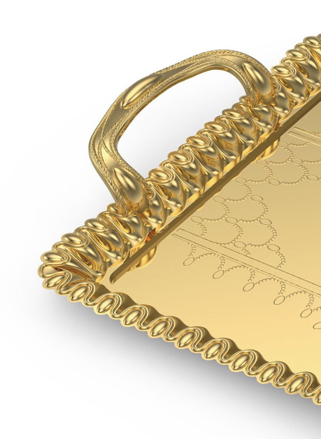 Alsaif مجموعة صواني تقديم من الحديد الصلب راجين ذهبية - Image 3