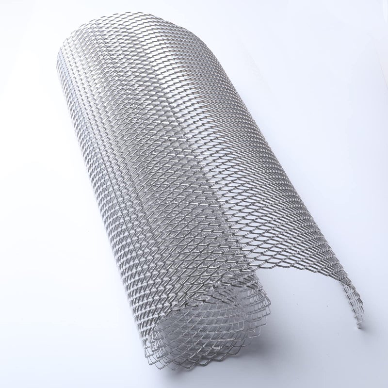 Tongze 40 x 13 Universal Metal Mesh Aluminum Alloy Car Grill Mesh for Front Grille Insert Bumper 6 x 12mm Rhombic HoleSilver