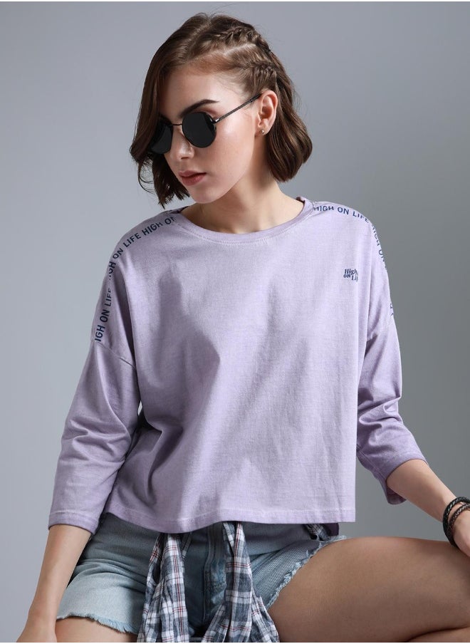 Women Lilac T-shirts - pzsku/Z72BABDF0BB65F008597DZ/45/_/1725376922/a9975331-f0b0-4e24-8447-d2912619e816