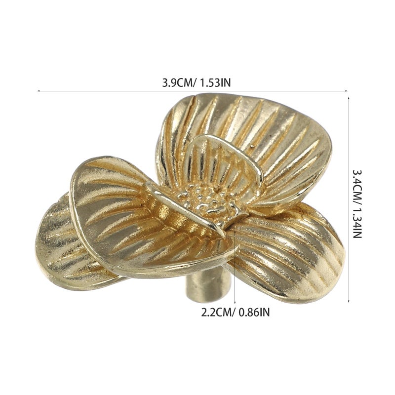 Vintage Gold Brass Butterfly Flower Cabinet Handles Drawer Pulls Decorative Knobs - Image 3