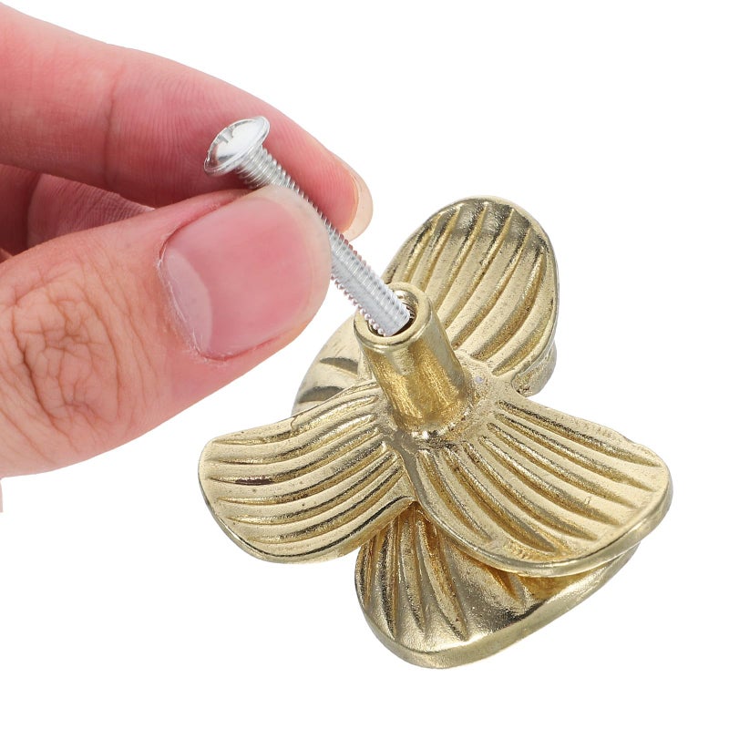 Vintage Gold Brass Butterfly Flower Cabinet Handles Drawer Pulls Decorative Knobs - Image 4