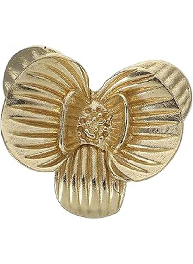 Vintage Gold Brass Butterfly Flower Cabinet Handles Drawer Pulls Decorative Knobs - Image 1