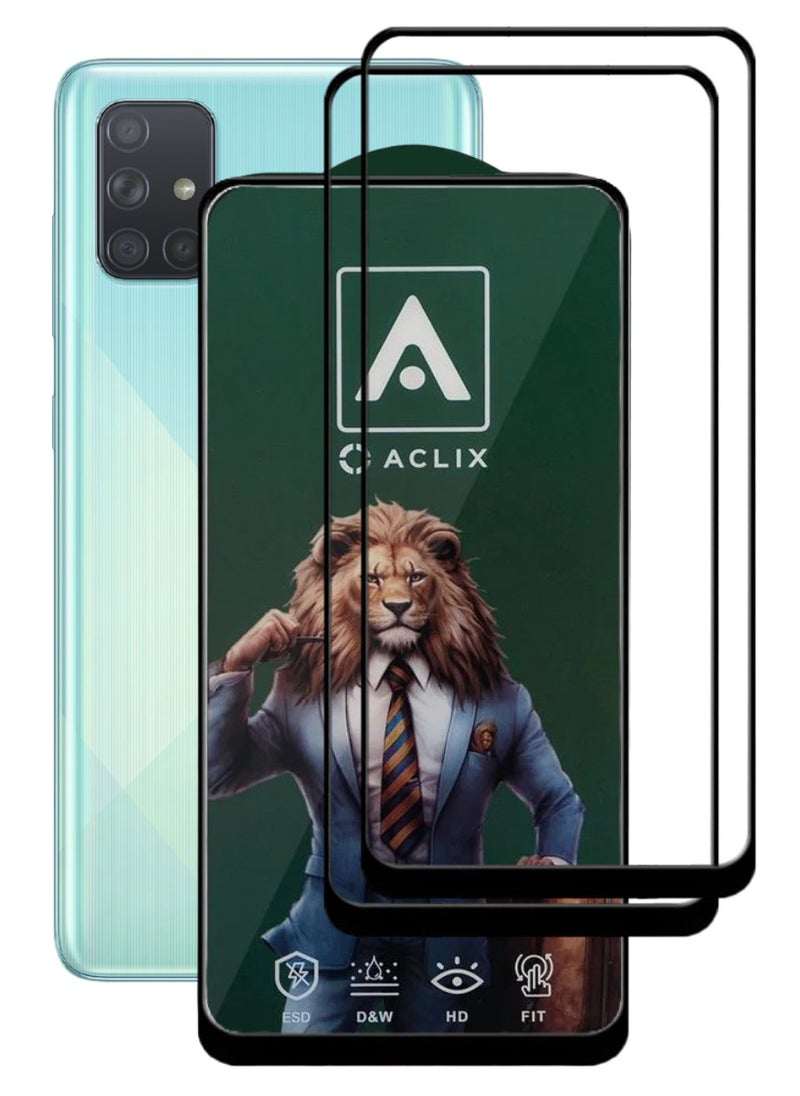 ACLIX 2 Pieces Antistatic ESD Dustproof Premium Quality High Definition Tempered Glass Screen Protector Designed For Samsung Galaxy A71 - Image 1