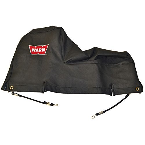 WARN 13916 Soft Winch Cover with Bungee Cord Fasteners for 95xp XD9000 M6000 and M8000 Winches  Black