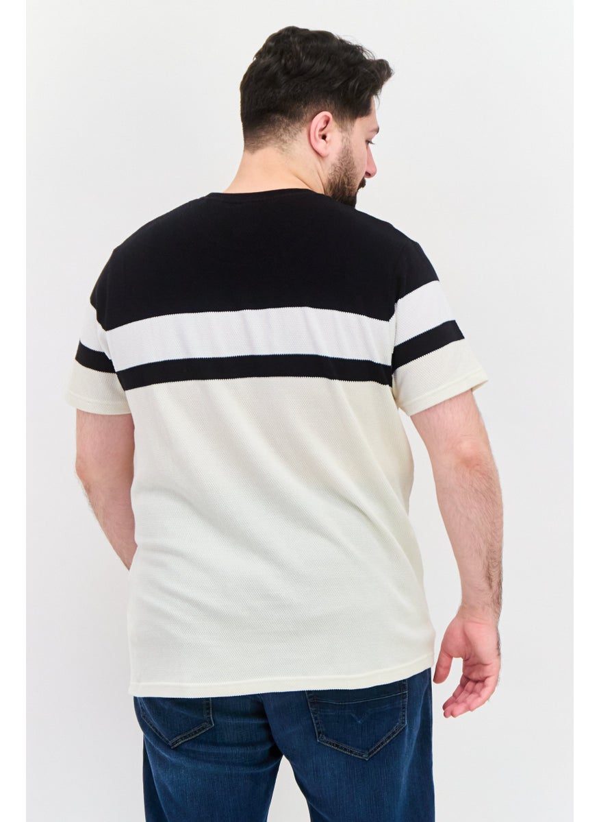 Cactus Man by Ricky Singh - Men Round Neck Short Sleeve Textured T-Shirt, Black - Image 1