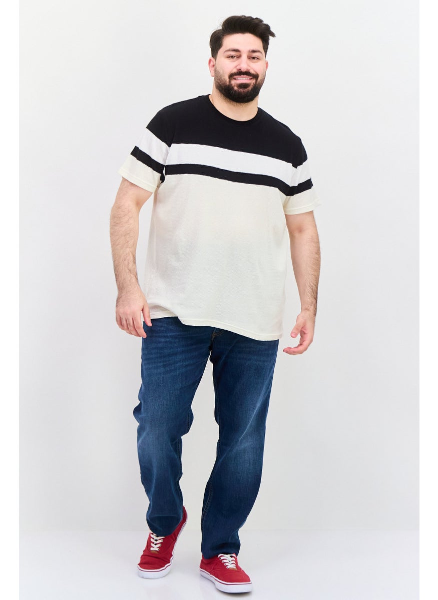 Cactus Man by Ricky Singh - Men Round Neck Short Sleeve Textured T-Shirt, Black - Image 1