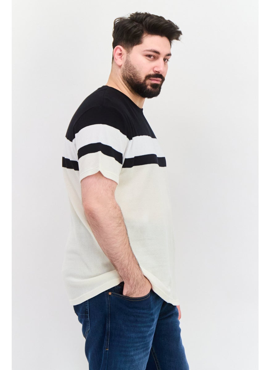 Cactus Man by Ricky Singh - Men Round Neck Short Sleeve Textured T-Shirt, Black - Image 1