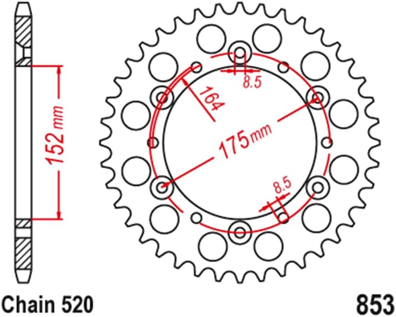 Yurefax 520 Motorcycle Rear Sprocket for Yamaha - Image 2