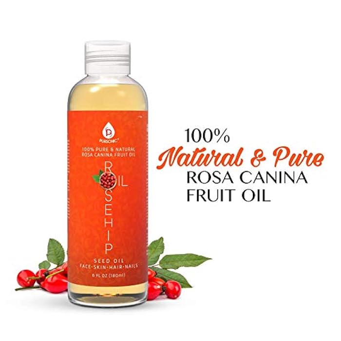 Pursonic 100% Pure Cold-Pressed Rosehip Oil – 6 FL oz Moisturizing Facial Oil for Face, Hair, Skin & Nails,Anti-Aging, Hydrating, Brightening, Scar & Stretch Mark Care - Pack of 1 - Image 2