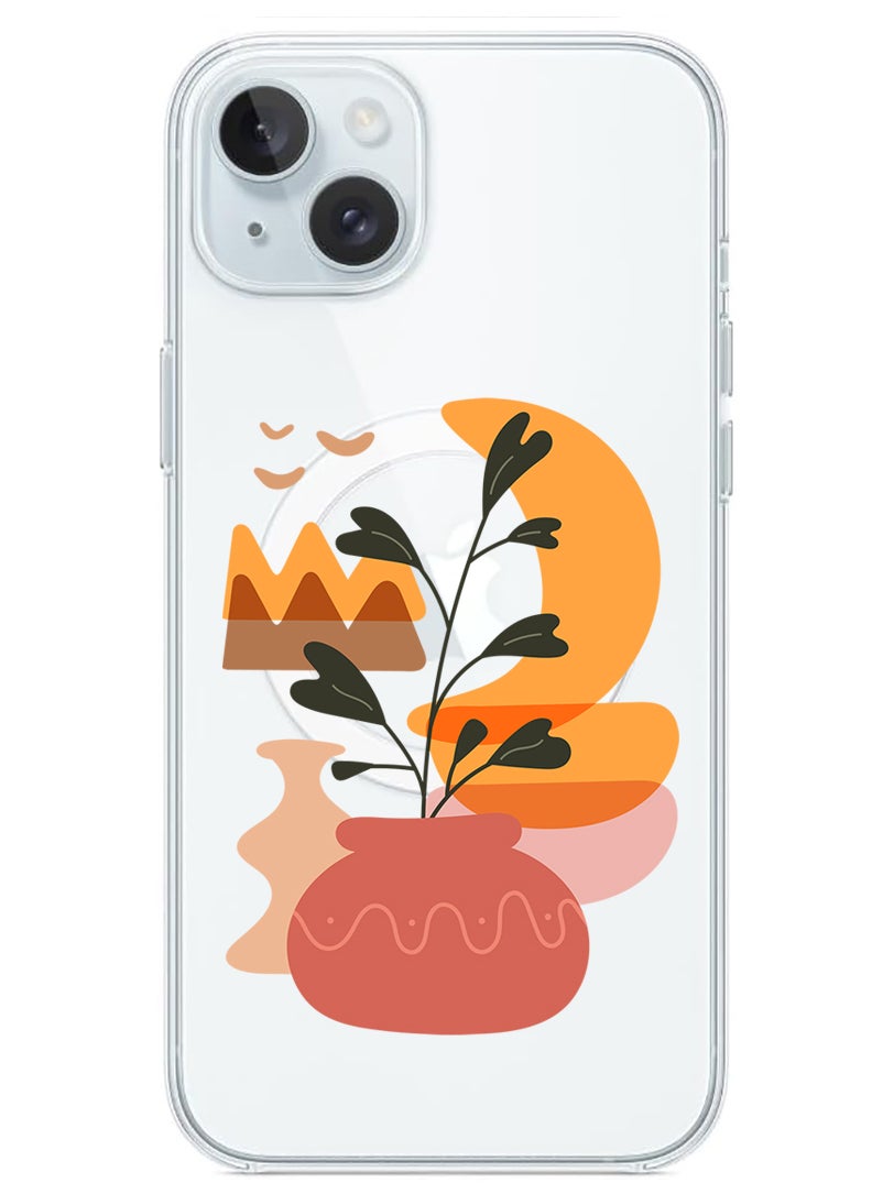 Theodor - Magnetic Case for iPhone 15 Plus 6.7-inch Compatible with MagSafe Wireless Charging, Shockproof Phone Bumper Cover Vase in moonlight - Image 1