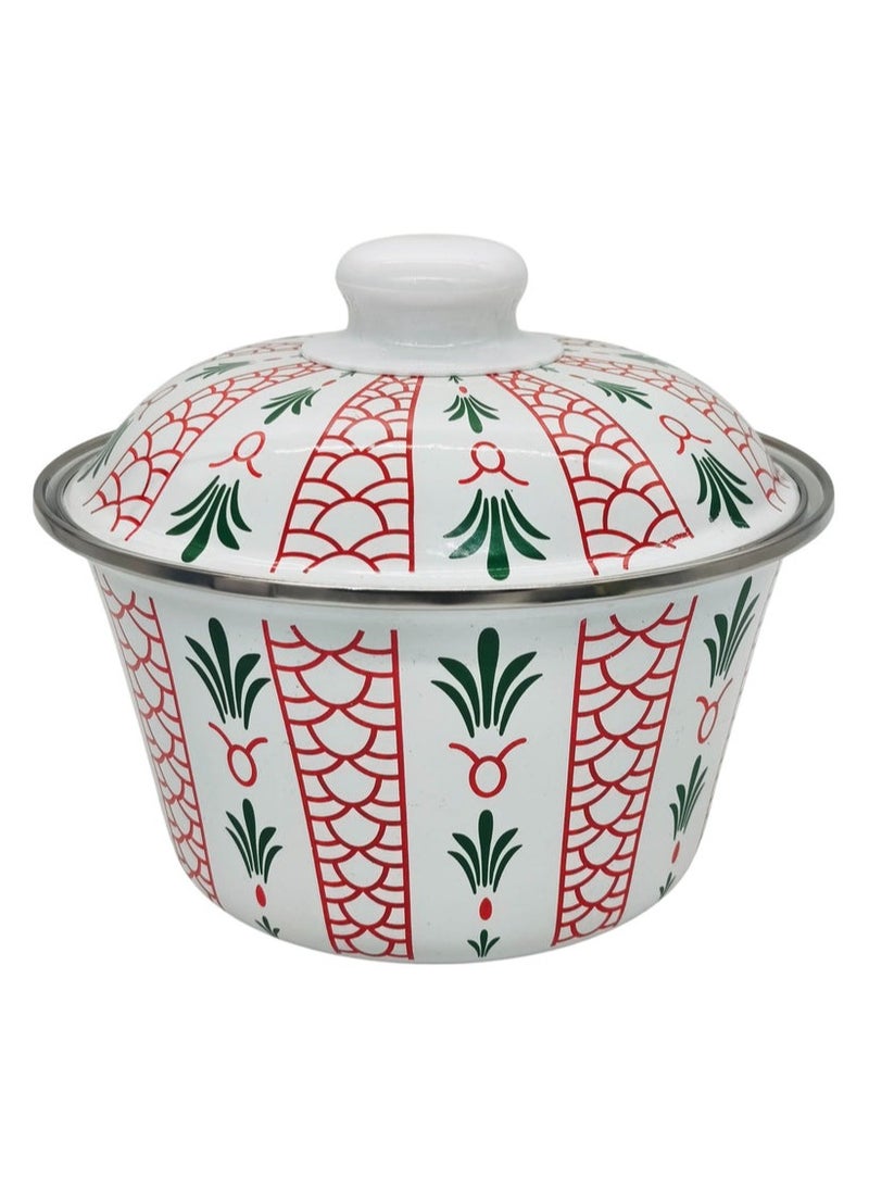 Simba SIMBA Enamel Date Bowl with Lid 14cm, Multicolour  - Image 1