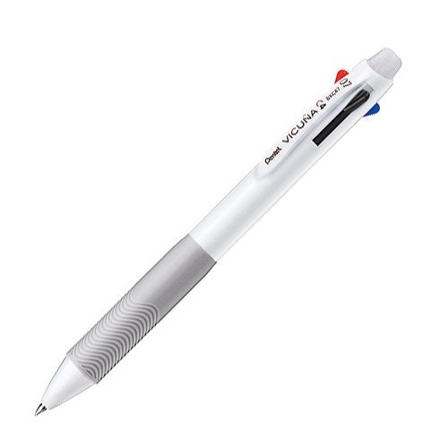 Pentel Ballpoint Pen Vicuna, Fine, Black, Red, Blue, Green, White (BXC47W) - Image 1