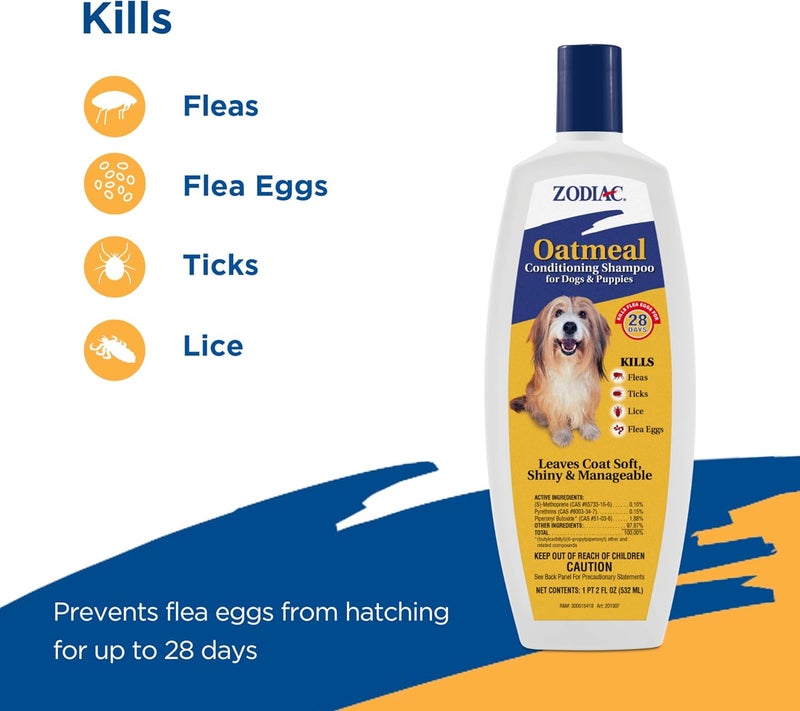 Zodiac Oatmeal Conditioning Shampoo for Dogs & Puppies - 18 Ounce - Image 4
