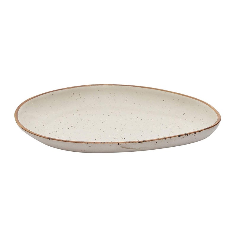 miah decor Miah Decor Md302 Stoneware Handcrafted Ceramic Matt Finish Stoneware Oval Platter 10 Inch X 75 Inch Offwhite Microwave Safe Freezer Safe Dishware Safe Serveware Platter - Image 2