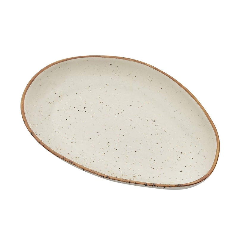 miah decor Miah Decor Md302 Stoneware Handcrafted Ceramic Matt Finish Stoneware Oval Platter 10 Inch X 75 Inch Offwhite Microwave Safe Freezer Safe Dishware Safe Serveware Platter - Image 3