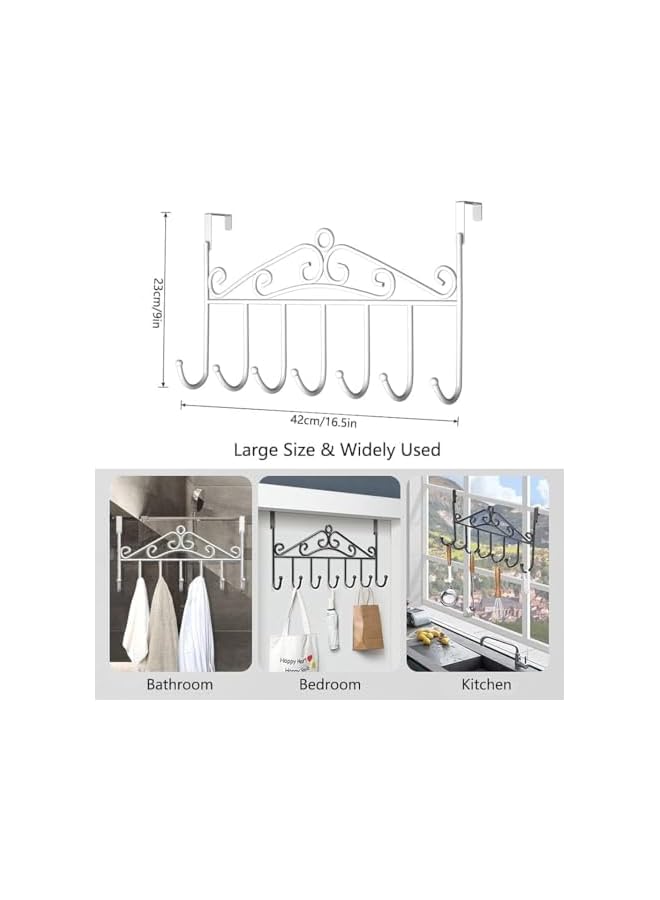 The Bros Over The Door Hook - 7 Hooks for Coat, Towel, Bag, and Robe Organization - White Door Hanger for Efficient Storage and Easy Access - Image 3