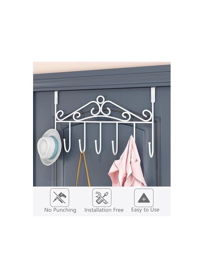 The Bros Over The Door Hook - 7 Hooks for Coat, Towel, Bag, and Robe Organization - White Door Hanger for Efficient Storage and Easy Access - Image 5