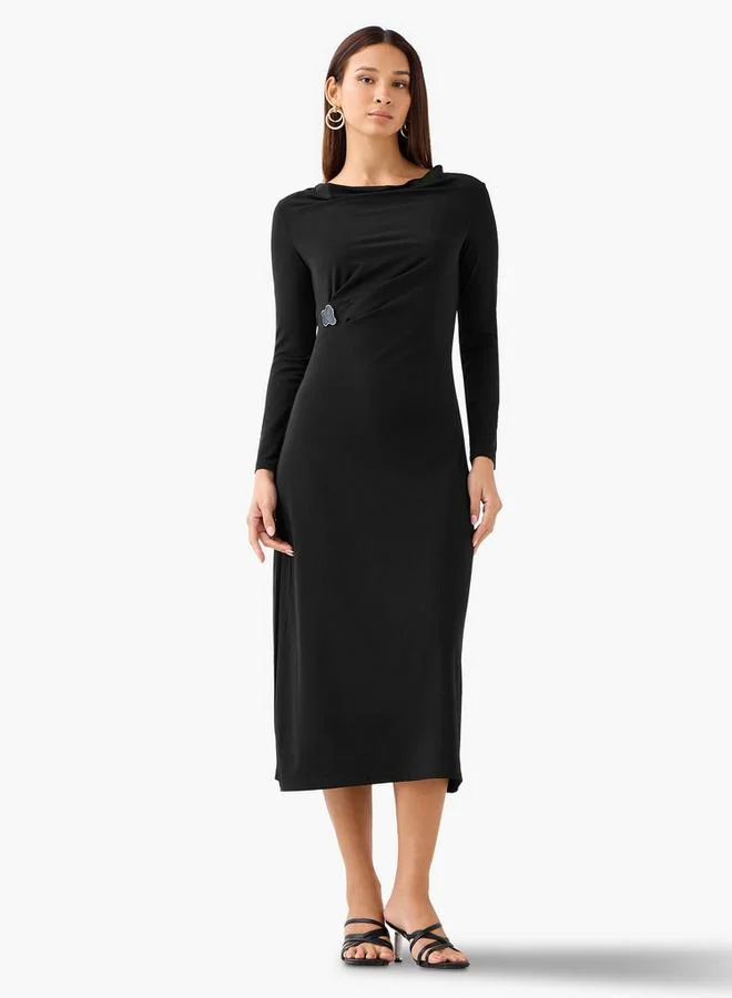 2Xtremz 2Xtremz Midi A-line Dress with Cowl Neck
