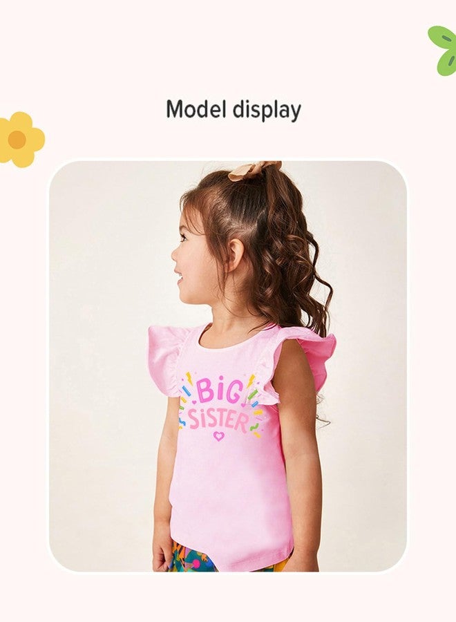 Tkria Big Sister Shirt for Toddler Baby Girl Big Sis Announcement T-Shirt Kid Promoted to Best Graphic Ruffle Short Sleeve Tee 3T - Image 3