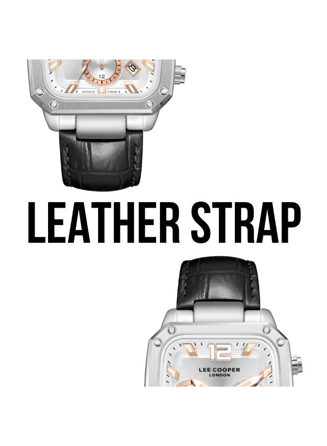 Lee Cooper ساعة متعددة الوظائف للرجال من الجلد LC08184.331 - 39X49 مم - Image 5