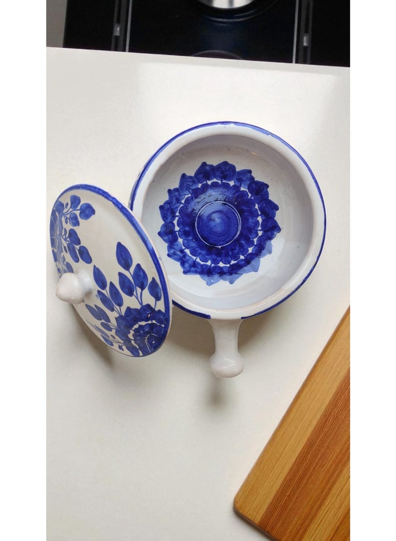 كلور زون بوتري قلايه يغطاء من الفخار والخزف - آمنة في الفرن والميكروويف" يتحمل درجات الحراره المباشره وغير المباشره, شعله اوداخل الفرن 22 cm - Image 3