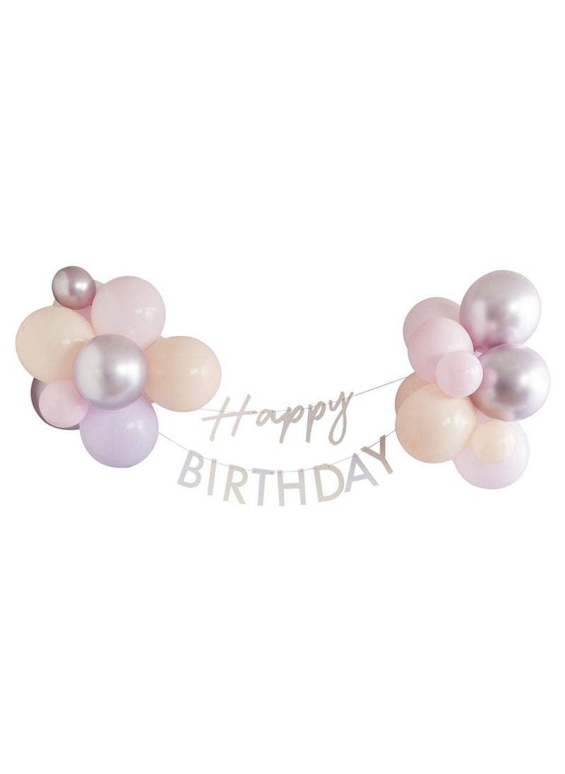 Ginger Ray Happy Birthday Balloon Garland Pastel DIY Kit 150cm - Image 1