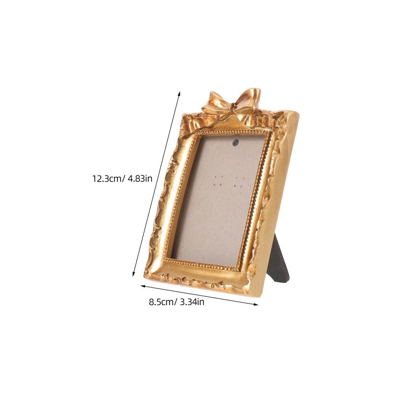 Vintage Golden Bowknot Oval Photo Frame 26X17 Cm Retro Embossed Wall Decor For Living Room - Image 5