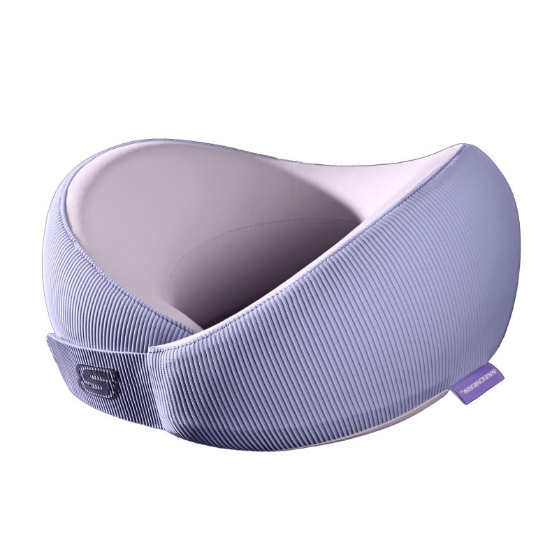 Skechers Womens Memory Foam Neck Pillow Comfortable Breathable Travel PillowNeck Pillow Airplane for Travel Car Rides Home and Office Use Ergonomic Design for Men and WomenPurple - Image 2