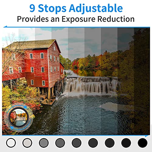 JJC 67mm Variable Neutral Density Filter ND2 to ND400, Slim Fader ND Filter for Canon EOS R RP R6 with RF 24-105mm F4-7.1, Canon 90D 80D with EF-S 18-135mm f/3.5-5.6 Lens & More with 67mm Thread - Image 3