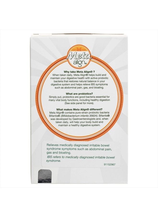 Metamucil - Meta Align - Daily Probiotic Supplement for Relieve of Irritable Bowel Syndrome & Symptoms Including Abdominal Pain, Gas & Bloating - 42 Capsules [Australian Version] - Image 1