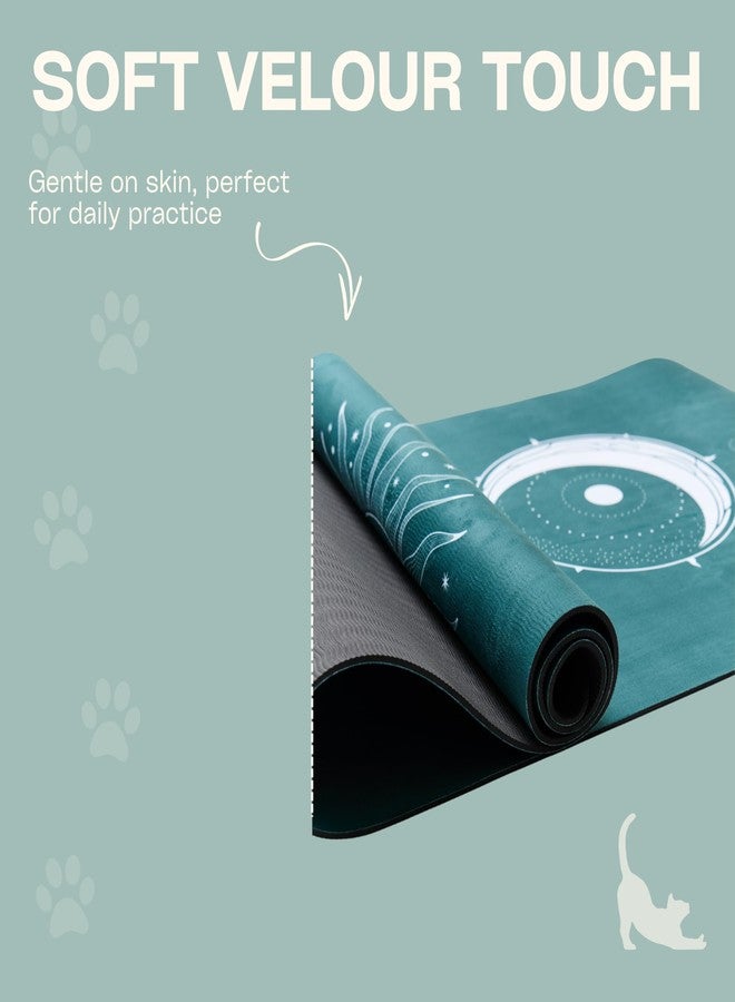 balancea Yoga Mat 5mm Non Slip Suede & TPE - Green Eco-Friendly Fitness & Exercise Mat for Home Gym, Pilates, Gaiam, Hot Yoga, and Meditation - Lightweight Durable 72 x 24 inch Workout Mat for Women, Men - Image 4