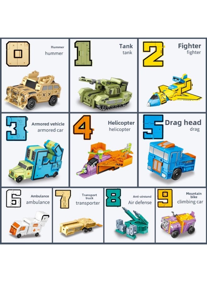 Digital Fit Deformation Toy Dinosaur Robot Boy King Kong Car Puzzle 5100 Change 4 Letters 6 Years Old Children 3-Color:Standard Edition (56789+5 Operators) Gift Box - Image 3