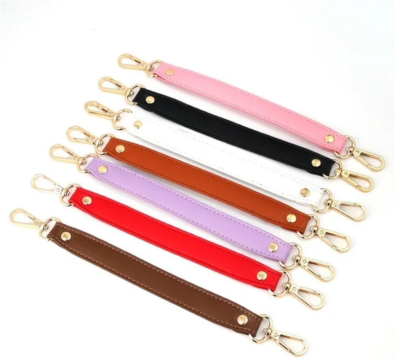 Shoulder Strap PU Leather Women Handbag Handle Short Bag Strap Useful Replaceable 28cm Fashion Simple Solid Color Wide Shoulder Strap Handbags Strap(Coffee) - Image 2
