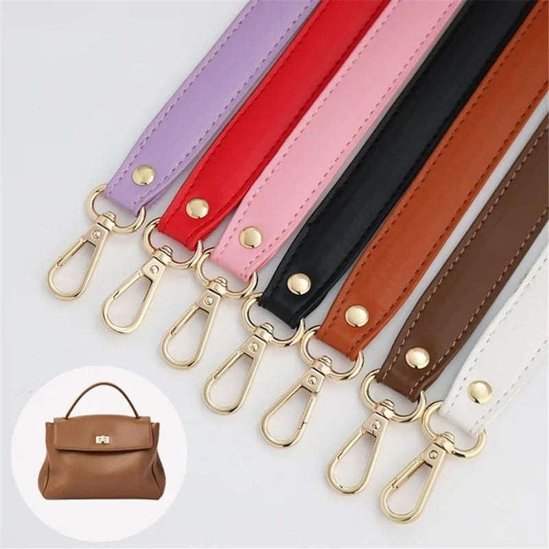Shoulder Strap PU Leather Women Handbag Handle Short Bag Strap Useful Replaceable 28cm Fashion Simple Solid Color Wide Shoulder Strap Handbags Strap(Coffee) - Image 4