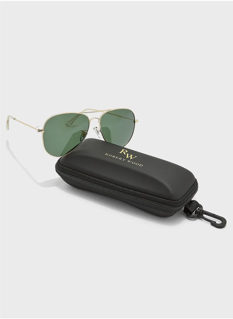Robert Wood Polarized Aviator Sunglasses