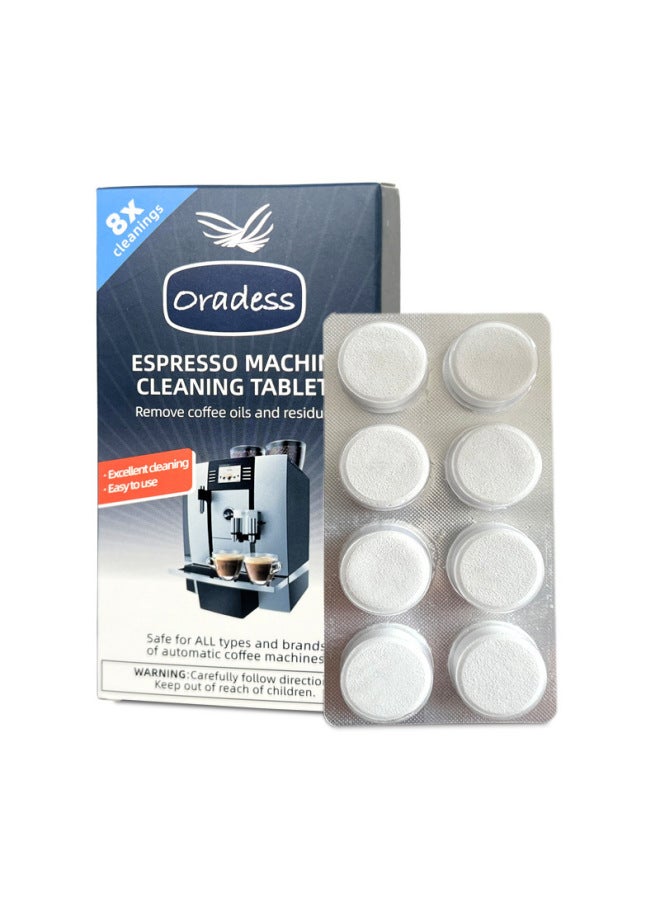 اوراديس أقراص تنظيف خاصة لماكينة القهوة 8 قطع - أقراص فوارة لإزالة الشحوم وبقع الشاي من الترمس - مزيل القشور المنزلي - Image 1