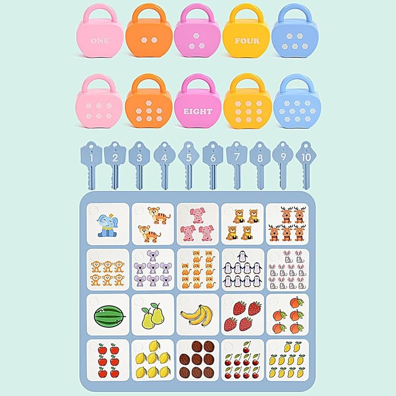 Kids Learning Locks and Keys Number Matching Fine Motor Skills Toy Preschool Activities - Image 5