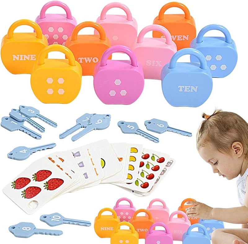 Kids Learning Locks and Keys Number Matching Fine Motor Skills Toy Preschool Activities - Image 2