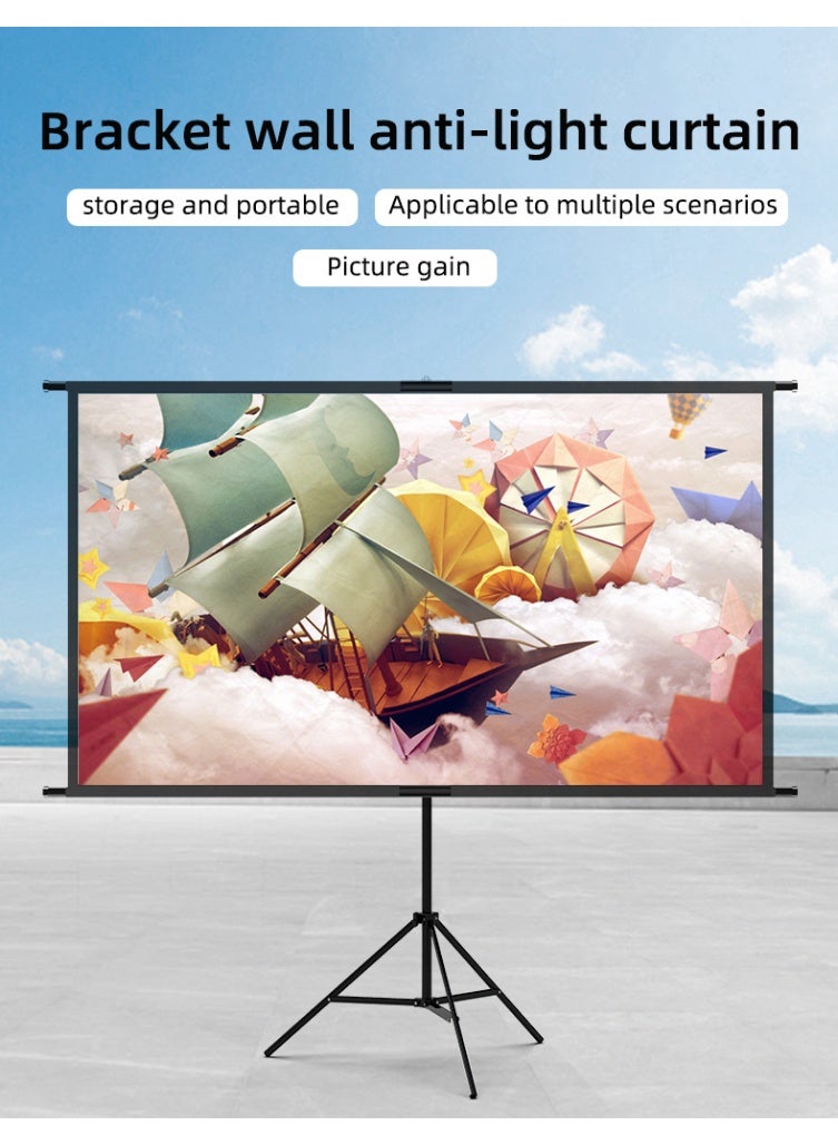 Portable Projector Screen with Stand, ALR Projector Screen 100 Inch 16:9, Outdoor Projection Screen, High Contrast, Work in Ambient Light,Easy Setup, Idea for Home Cinema, Backyard Party  - Image 2