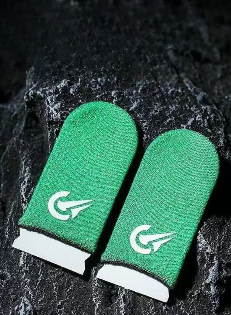 Kastwave Gaming Finger Sleeves – Anti-Sweat, Breathable, Sensitive Touch Gloves for Mobile Gaming, PUBG, Free Fire & COD | Green
