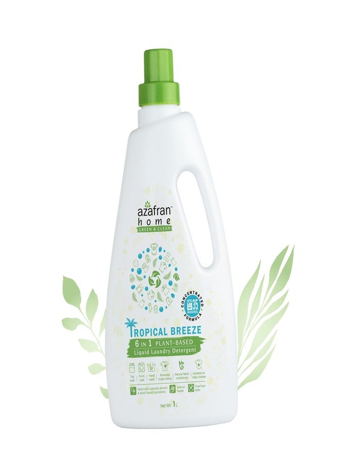 Azafran Tropical Breeze 6 In 1 Eco-Friendly Liquid Laundry Detergent, 1L - Image 1