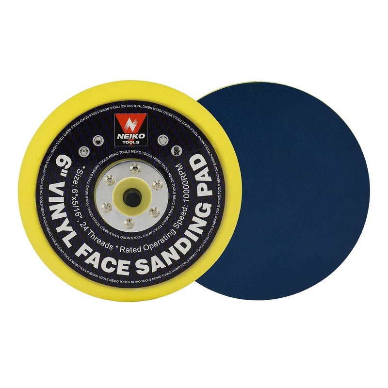 NEIKO 30262A 6" Sanding Pad with Vinyl PSA Backing, 5/16” Arbor with 24 Thread Mounts, 10,000 RPM, Sanding Pads are Ideal for Orbital and Dual Action Sander - Image 4