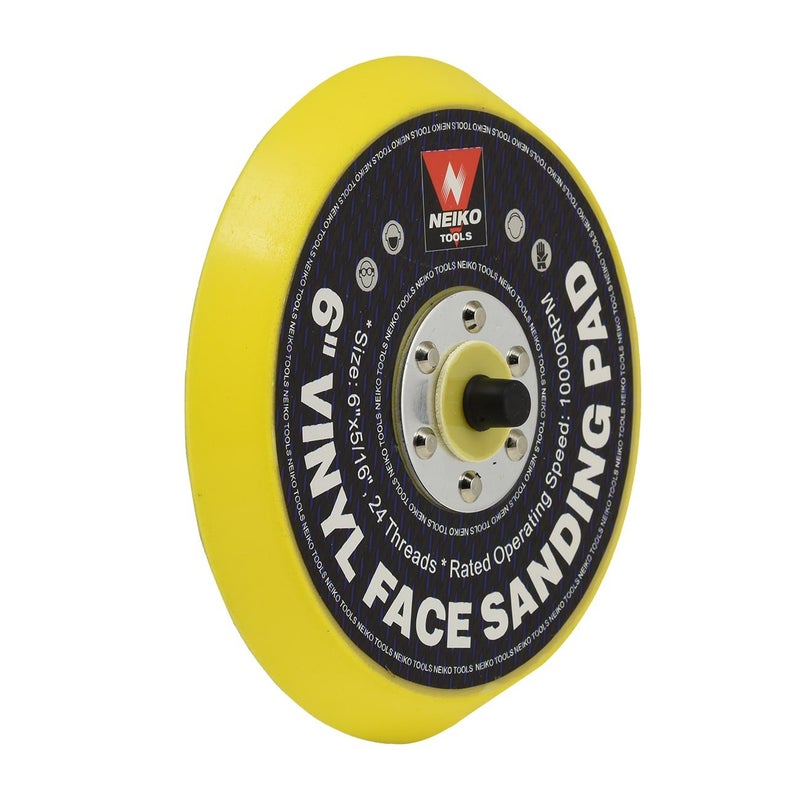 NEIKO 30262A 6" Sanding Pad with Vinyl PSA Backing, 5/16” Arbor with 24 Thread Mounts, 10,000 RPM, Sanding Pads are Ideal for Orbital and Dual Action Sander - Image 5