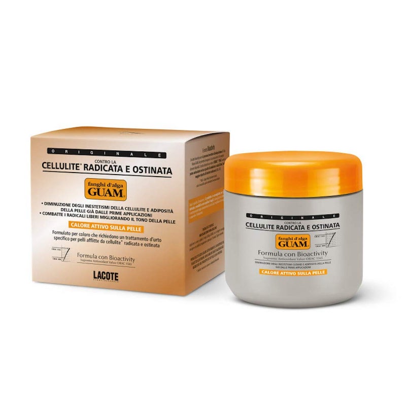 guam لف الجسم المضاد للسيلوليت من غوام للفخذين والساقين، أقصى قوة طين ساخن للسيلوليت العنيد، قناع طيني للجسم مع الكافيين، الأعشاب البحرية والزيوت الأساسية، تقليل السيلوليت على الساقين، (1.1LB) - Image 2