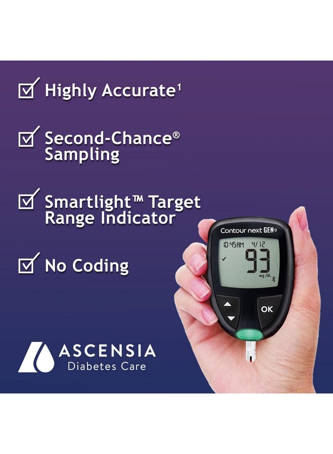 أسينسيا نظام مراقبة نسبة السكر في الدم Ascensia CONTOUR NEXT GEN - مجموعة متكاملة لمرضى السكري مع جهاز مراقبة الجلوكوز و20 شريط اختبار لفحص نسبة السكر في الدم والجلوكوز - Image 1