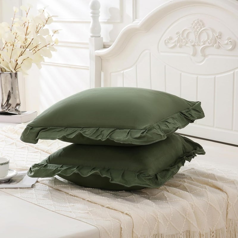 Merryword غطاء وسادة بلون بورجوندي، مقاس 18×18 بوصة، مجموعة من 2 قطع، مصنوع من القطن الناعم - Image 5