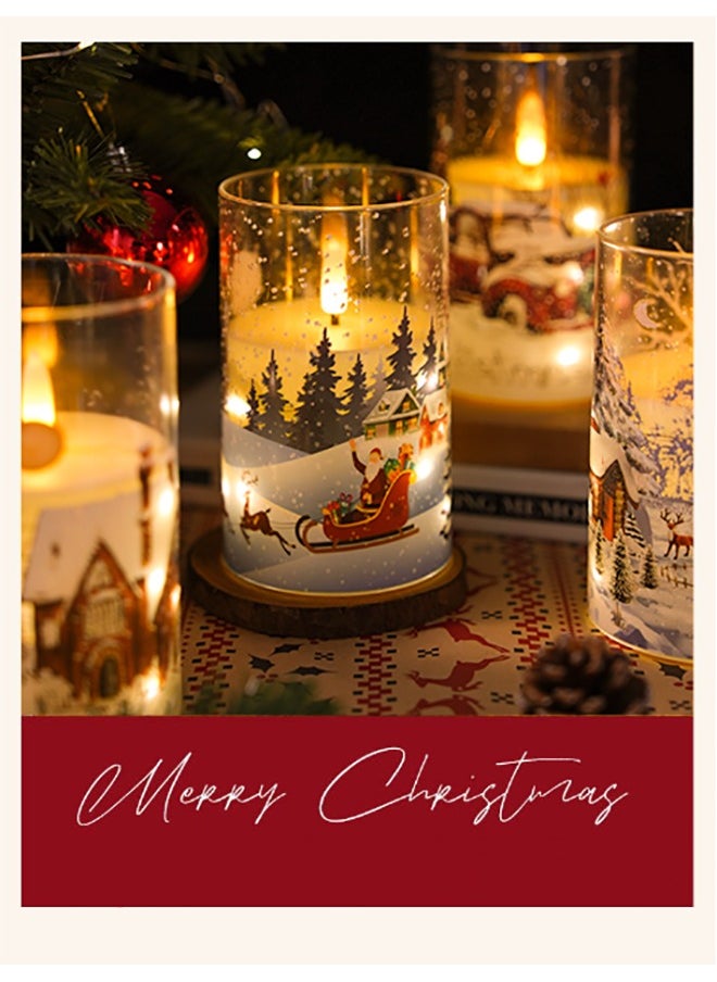 Garlo Christmas LED glass flameless candle with remote control and timer, candle warm color flashing light suitable for holiday home party decoration  - Image 3