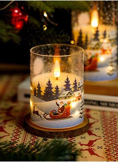 Garlo Christmas LED glass flameless candle with remote control and timer, candle warm color flashing light suitable for holiday home party decoration  - Image 1