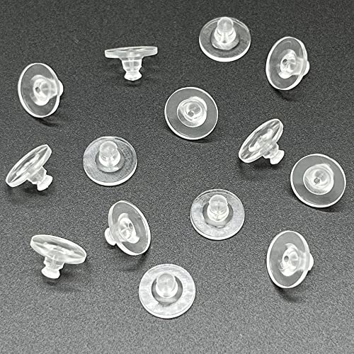 Chunney Bullet Clutch Earring Backs with Pad, 150 Pcs Clear Rubber Silicone Earring Backs - Image 3