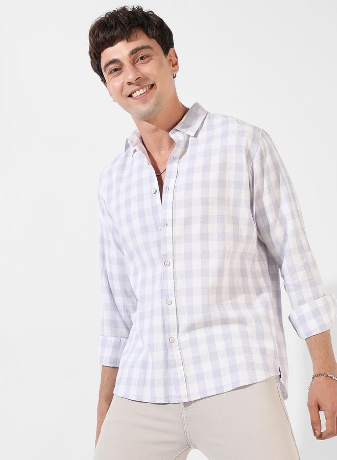 Campus Sutra Campus Sutra Gingham Checked Button-Down Casual Shirt  - Image 1